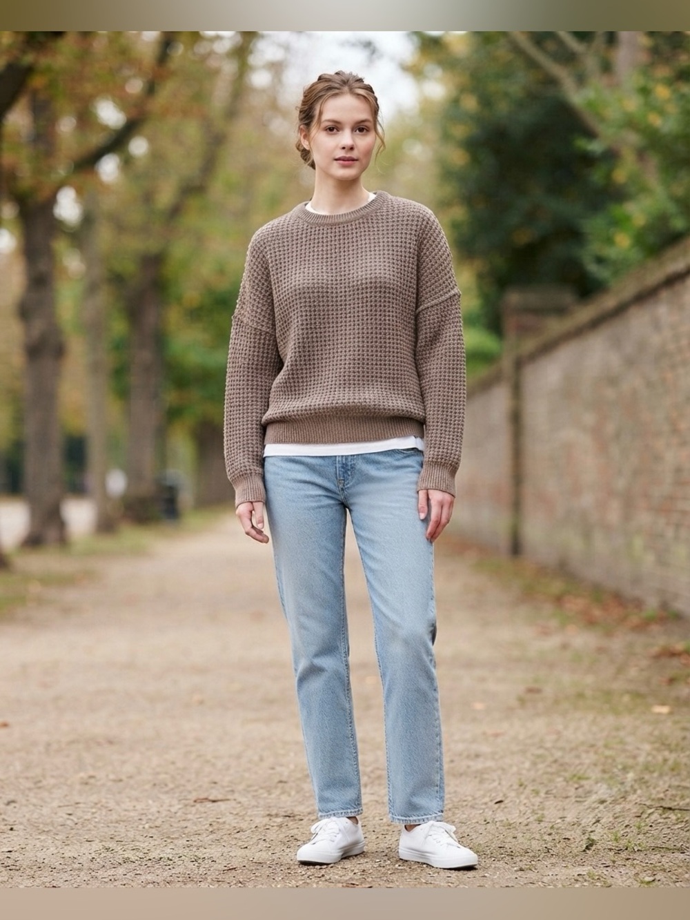 Mocha Knit Women's Crewneck Sweater